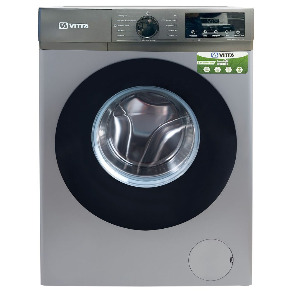 Lavarropas Vitta Inverter 8kg Silver 1200 Rpm Vit-wmcfsl8k