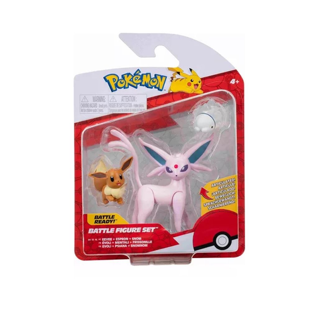 Pokemon Action Figures Box 3 – Mini Figure Eevee, Snom E Espeon (5 Cm E 7,5 Cm) – Battle Figure Pack PKW2683 - 4
