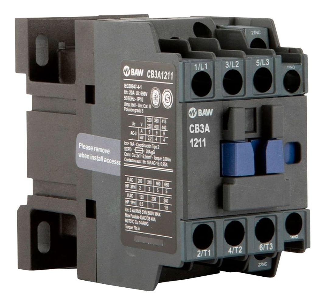 Contacteur 12A 1NA/1NC 24V AC/DC – Pour Démarrage Moteurs, Automatismes Et Circuits De Commande - 3