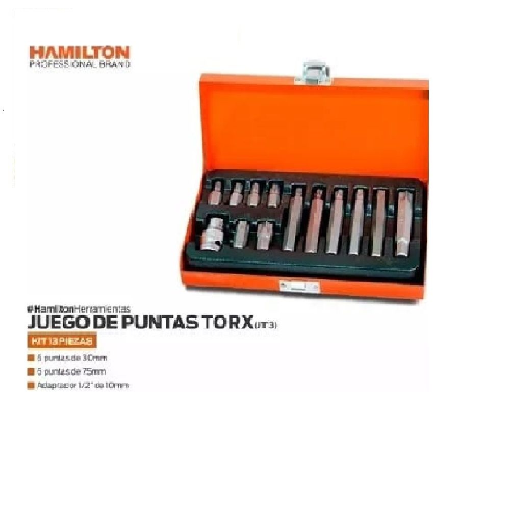Caja Set Juego De Tubos 1/4 46 Piezas Torx Allen Ph Crique