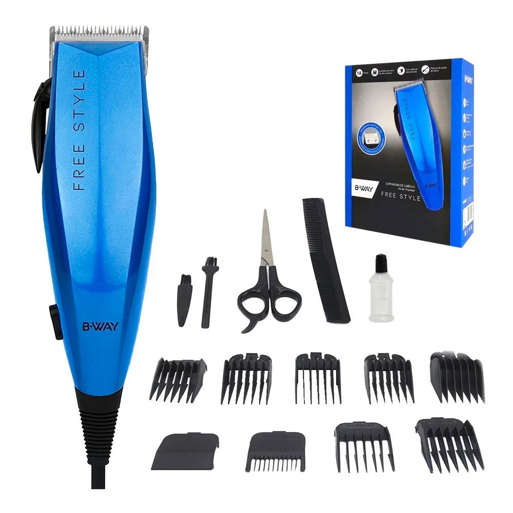 Cortadora De Pelo B-way Free Style 14 Bw1002 Azul 220v - 240v