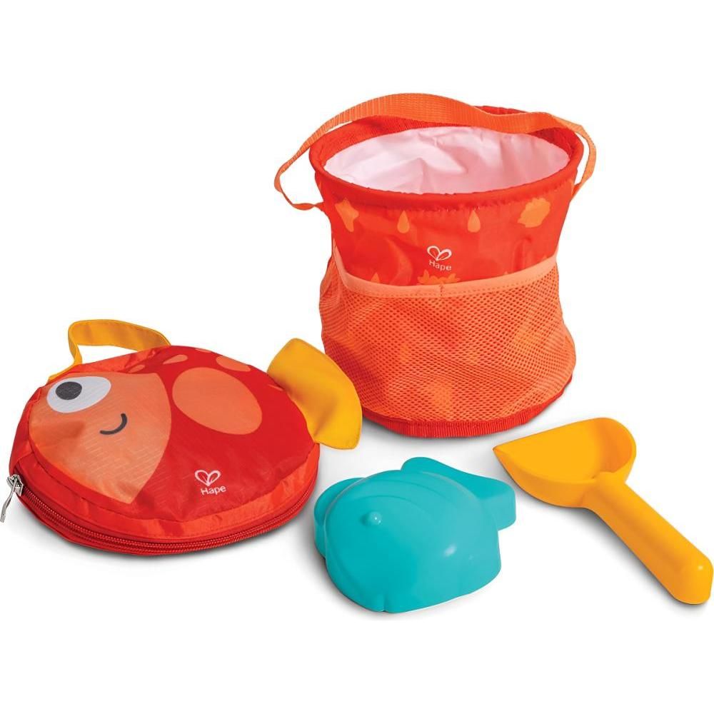 Hape Set Giocattoli Da Spiaggia Con Autocarro Dumper – Secchiello, Bulldozer E Cono Per Bambini Dai 3 Anni, Plastica Sicura Senza BPA, Ideale Per Sabbia E Acqua