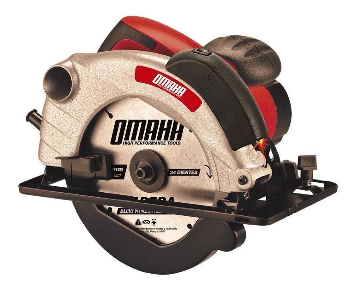 Sierra Circular Mano 1500w Omaha Laser 185mm Guia Hoja 7 1/4