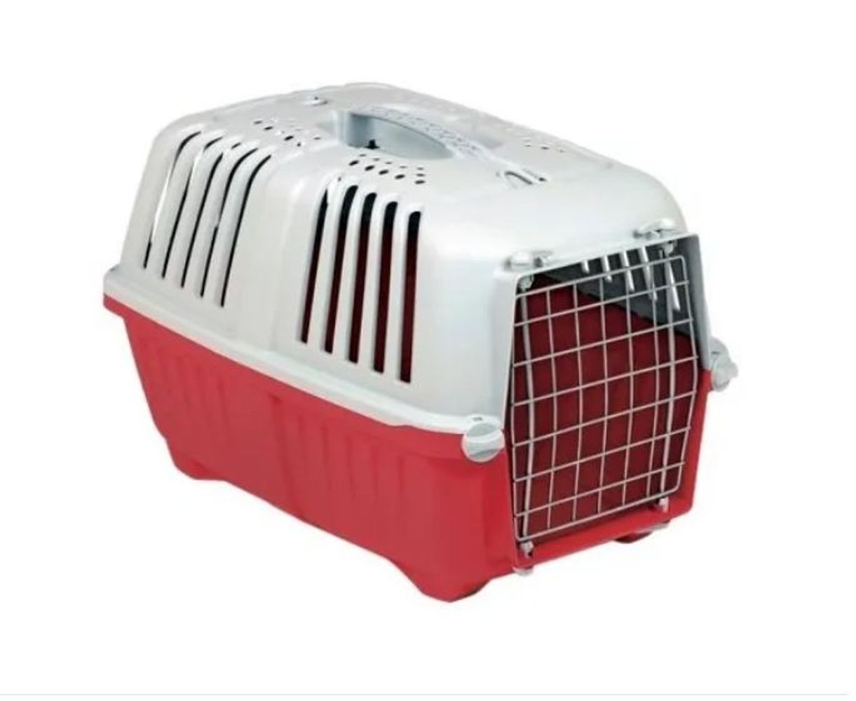 Transportadora Para Mascotas Pratiko Metal Rojo Cancat Pet