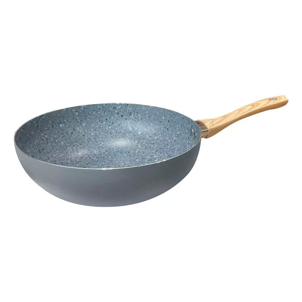 WOK WH/ CON TAPA MARMOL NEGRO 32 CM