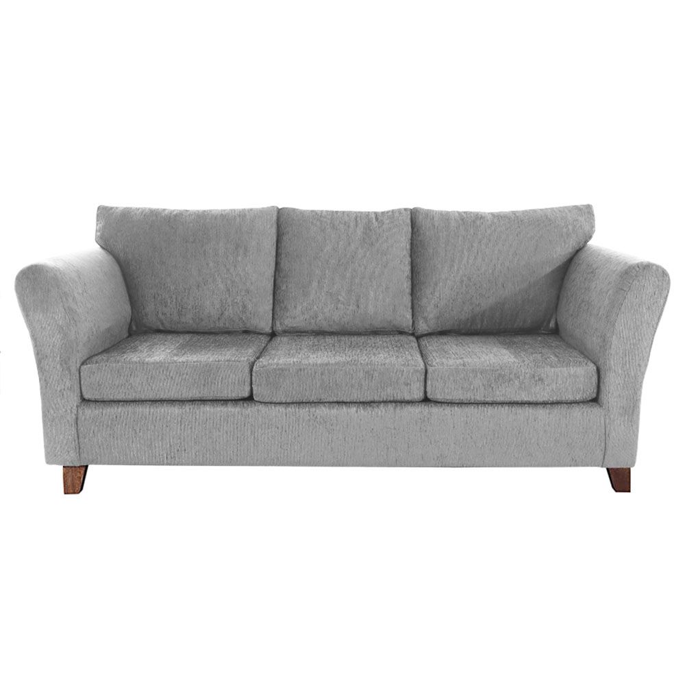 Sillón Trento 3 Cuerpos Chenille Zafiro Gris Claro Fullconfort