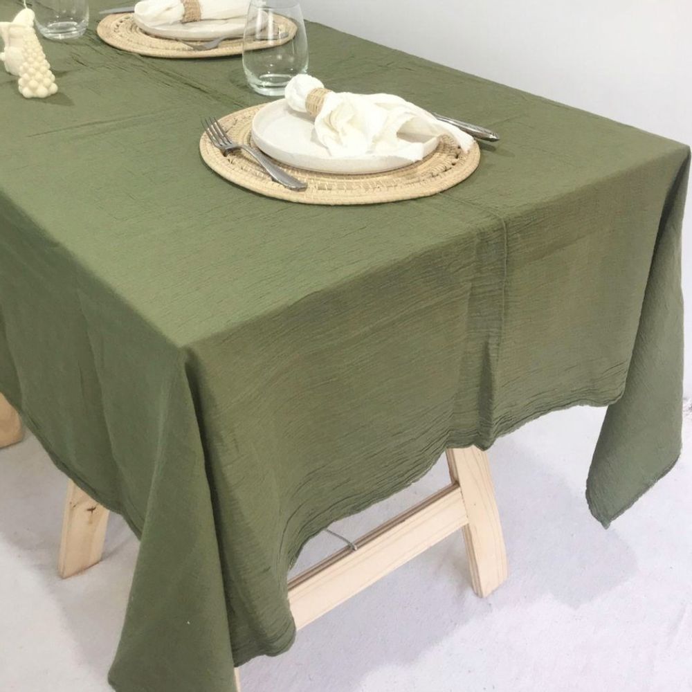 Mantel De Gasa Verde Musgo By Feli Deco