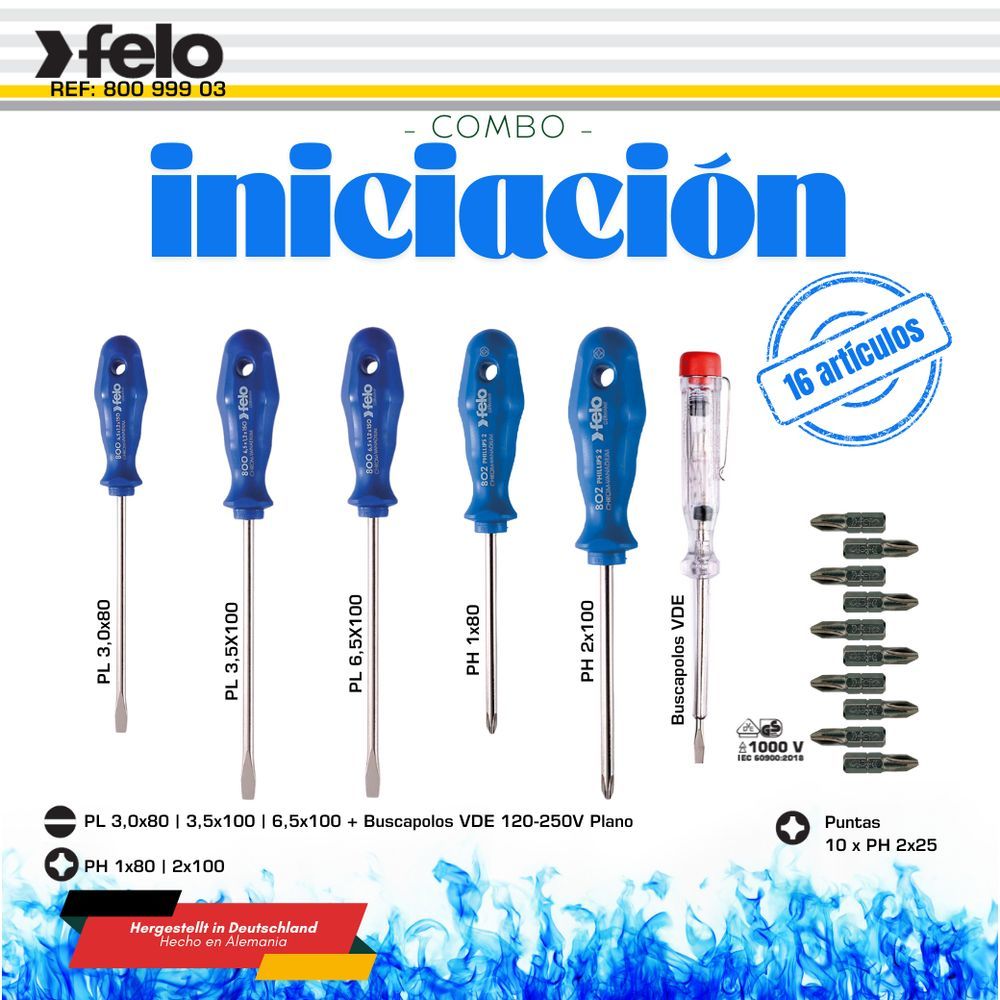 Felo Set 6 Punte Da Cacciavite Professionali – Jgo. Puntas Profi, Qualità Tedesca Per Fai Da Te