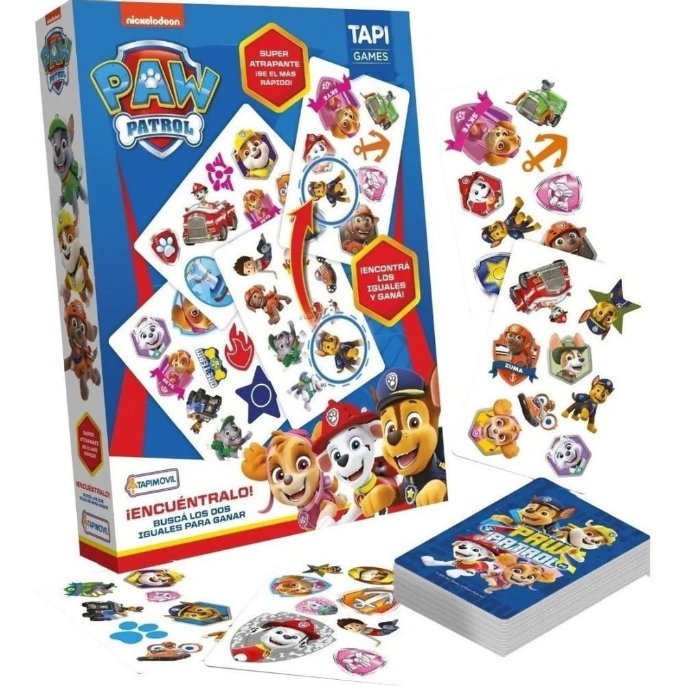 Juego De Cartas Mesa Encuentralo Paw Patrol Patrulla Chase