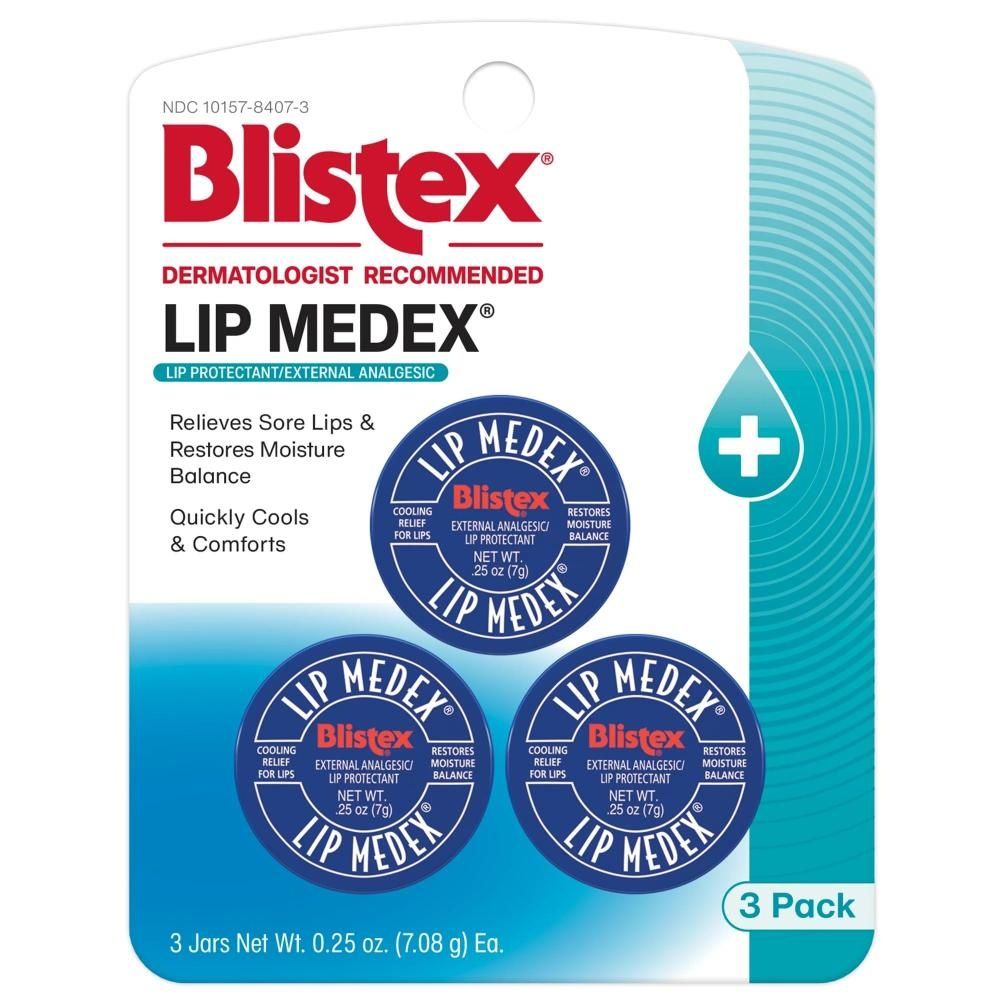 Megex Medication Bálsamo labial Blistex Lip Medex Medication Relief, 7 ml (paquete de 3)