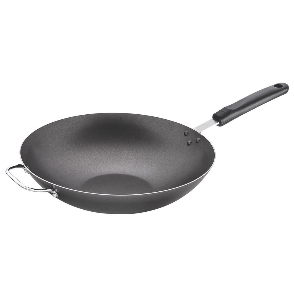 Pentole Agnelli Alsa2111ws28 Ligne Aluminium 5 Mm Platinum Wok Avec Fonds évasée, 28 Cm En Destockage Et Reconditionné Chez
