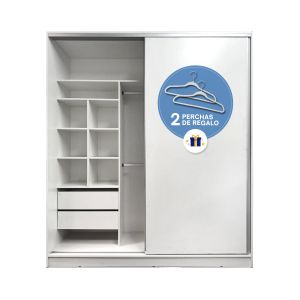Placard Ropero con Baulera 180x220 cm Diseños Modernos Blanco