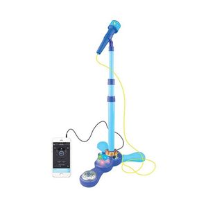 Micrófono de Pie con Luz y Conexión MP3 Love 7355 Color Celeste