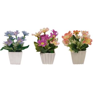 Planta Artificial Flor Con Maceta 20x15cm x3 unidades 90292