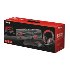Combo Gamer ZIVA Trust 4X1 Auriculares, Mouse, Pads y Teclado