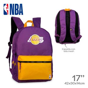 Mochila NBA Oficial Lakers 17" Mod. 27646 Urbana Reforzada