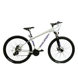 Bicicleta Raleigh Mojave 2.0 D / Talle: 15"/S / Blanco/Violeta / Cuadro de aluminio / FRENOS A DISCO HIDRAULICOS- 21 Vel / Rodado 29 / Línea 2026.