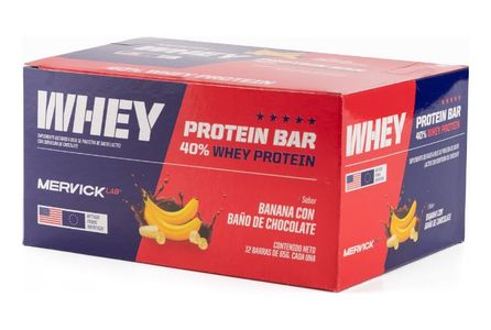 MervickLab Whey Protein Bar Sabor Banana Caja x12 Un 780G