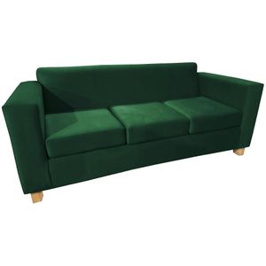 Sillon Sofa 3 Cuerpos 2m Cubo Clasico en Pana Antimanchas Verde Ingles