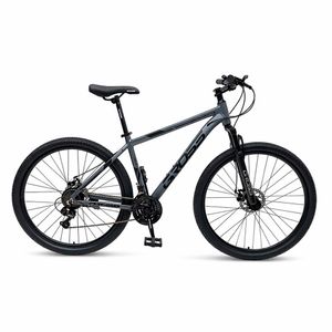Bicicleta Gross MTB Rodado 29 Mountain Bike Aluminio 21v Cambios Shimano Gris Negro