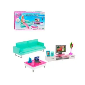 La Sala De Estar Gloria Muebles Muñecas Compatible Barbie