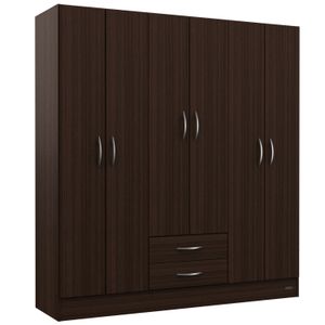 Placard Ropero Línea Pack Mosconi - 6 Puertas 2 Cajones - Color Wengue