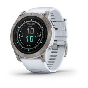 Reloj Smartwatch Epix Pro G2 Garmin 51mm Zafiro Titanio Con Malla Whitestone