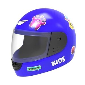 Casco de Moto Integral Para Niños Halcon H5 Kids Con Stickers XS Azul Halcon CPJ115
