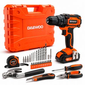Taladro Atornillador Inalámbrico 18v DACD1800V2 + 54 Accesorios Con Maletín
