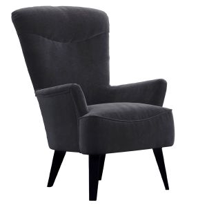 Sillon Butaca Dante Pana Gris Acero Lustre Nogal Oscuro