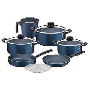 Batería de Cocina Antiadherente de 10 Piezas Aluminio Starflon Max Azul