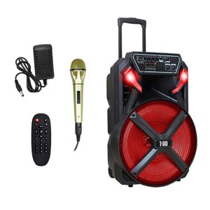 Parlante Portátil 15" Pulgadas T-GO IBIZA Bluetooth Radio FM Luces Led + Micrófono