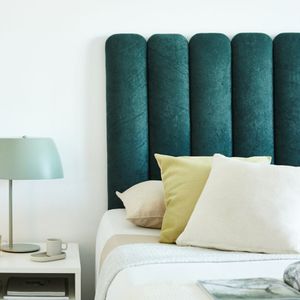 Respaldo para Cama Flotante King Plus Sommier Flotante Moderno Pana Verde Oscuro