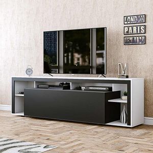 Mesa Mueble de Tv LCD 190cm Blanco y Negro