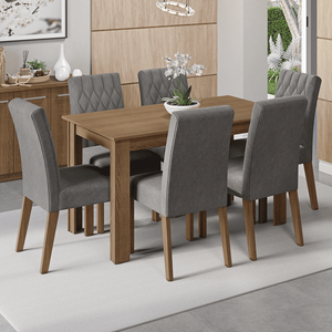 Juego De Comedor Madesa Allegro Con 6 Sillas Silver