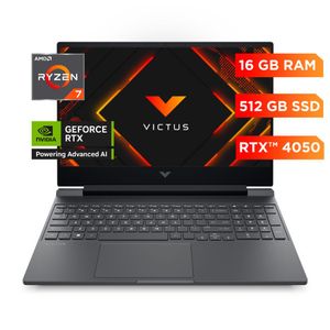 Notebook HP Victus Gaming 15-fb3025la 15.6" AMD Ryzen™ 7 16GB RAM 512GB SSD NVIDIA® GeForce RTX™ 4050 FHD Plata Mica Windows 11 Home
