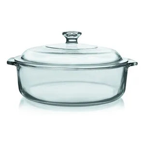 Cacerola oval horno cristal Pyrex con tapa