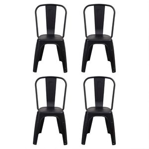 Sillas Tolix X4 Estilo Industrial Color Negro Plasticas Gardenlife