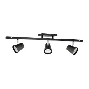 Lampara Sistema Lima S Rectangular 3 Luces Aplique Cono Movil Negro Gu10 Led Gioluce
