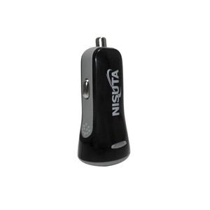 Cargador negro USB doble para auto 12/24V a 5V 2.1A NISUTA - NSAD12US2E 