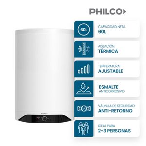 Termotanque eléctrico 60 L Blanco PHILCO