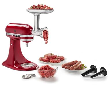 KitchenAid KSMMGA Metal Food Grinder Adjunto, 2.5 lb, Plata