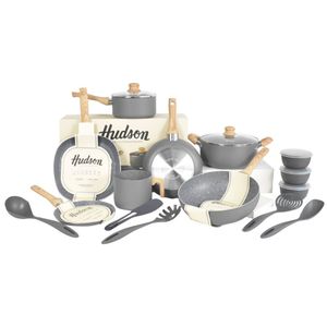 BATERIA DE COCINA HUDSON GRANITO 18 PZS ANTIADHERENTE