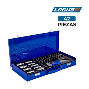Set Juego de tubos y puntas Logus 42 Piezas Cr-V Premium