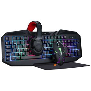 Kit Gamer 4 in 1, teclado, mouse, auriculares y mouse pads Noga NKB-403