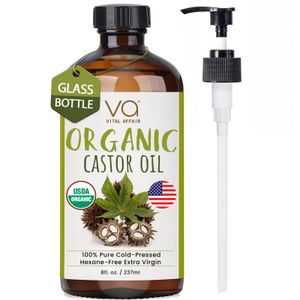 Aceite de ricino puro orgánico prensado en frío