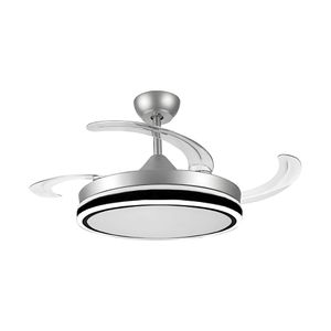 Ventilador De Techo 4 Aspas Retractiles Luz Led Plata OR111CF-6 Oryx