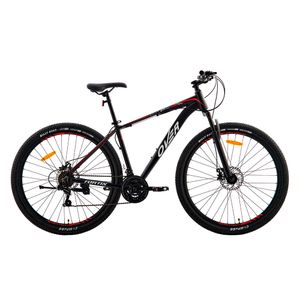 Bicicleta Mtb Overtech Fortis R29 Aluminio Full Shimano, 21 Velocidades, Freno a Disco, con Suspensión, Color Negro/Rojo/Blanco, Tamaño del Cuadro M