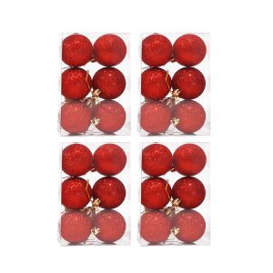 Set de 24 globos de 4cm Rojo glitter  4 cajas x 6 un.