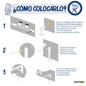 CENTRO ESTANT MESA ESCRITORIO SCP9050BL PLEGABLE DE 90X50 BLANCA